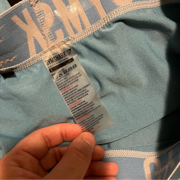 Gymshark Fit Dusky Teal & Light Gray Athletic Workout Seamless Leggings Small - Picture 8 of 9